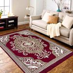 Chenille Carpets for Living Room 5x7 Feet | Velvet Rugs for Living Room 5x7 Feet | Floor Carpet for Living Room Carpet for Bedroom | Dari for Floor Carpets for Living Room 150x210 cm (Maroon)