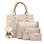 Soperwillton Handbag for Women Tote Bag Shoulder Bags Satchel 4pcs Purse Set