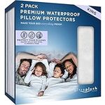 UltraPlush Premium Waterproof Pillow Protector - Hypoallergenic & Bed Bug Proof Zippered Pillow Case - 2 Pack - Super Soft & Quiet (King Pillow Set (2))