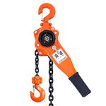 SALUINOKI Lever Chain Hoist 3300lbs 10ft 1-1/2 ton Come Along Ratchet Puller Hoists for Heavy Duty Lifting