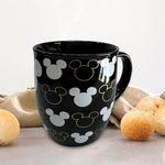 7 Star Mickey Mouse All Over print Collectible Bullet Mug for Coffee/Tea/Cold Drinks Black - 16 oz - for all Occasions or Souvenir