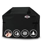 Grillman Grill Cover, Gas BBQ Cover fits Weber BBQ, Brinkmann, Char Broil, Outback & more - Large BBQ Cover Waterproof, Heavy Duty, Windproof, Rip-Proof & UV Resistant (163L x 61W x 122H cm, Black)