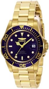 Invicta Pro Diver - Montre Homme Automatique en Acier Inoxydable - 40 mm, Doré / Bleu