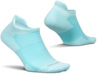 Feetures High Performance Max Cushion Ankle Sock - No Show Socks for Women & Men with Heel Tab -Sea Glass, S (1 Pair)