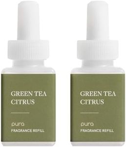 PuraHome Scent Refill - Smart Home Air Diffuser - Up to 120-Hours of Luxury Fragrance per Refill - Home Essential - Clean & Safe Diffuser Fragrance - 2 Pack, Green Tea Citrus
