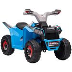 HOMCOM 6V Electric Quad Bike Kids Ride On ATV with Forward Backward Function, for Ages 18-36 Months - Blue