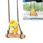 LINXINS Swinging Duck Car Hanging Ornament, Cute Duck Car Accessories, Funny Playing Guitar Duck Pendant for Rearview Mirror, Swing Duck Hanging Accessories Auto & Home Decor Gifts for Men Women