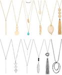 Hicarer 12 Pieces Long Pendant Neck