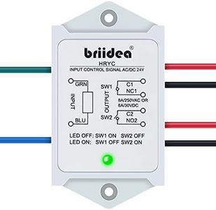 DPST 1NO 1NC 8Amp Power Relay Module, Briidea 24V AC/DC Power Relay Control Voltage, White