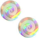 Neva Nude Care Bare Stare Holographic Spiral Liquid Party Nipztix Pasties Nipple Covers for Festivals, Raves, Parties, Lingerie and More, Medical Grade Adhesive, Waterproof and Sweatproof, Made in USA