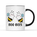 SmartyPants Boo Bees Mug - Funny Novelty Cute Bee Ghost Slogan Themed Gifts Present Men Women Accessories Bumblebee Lovers Ceramic Tea Coffee Cup Kitchen Tableware Halloween (Black Handle Prime)