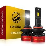 Firehawk 9012/HIR2 LED Bulbs 40000LM 990% Brightness 6000K Cool White Plug and Play Halogen Replacement Conversion Kit 2024 Upgraded, Pack of 2