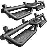 OEDRO Running Boards with Two Stairs Design All-Steel Build, Bolt-on Side Steps Compatible with 2018-2024 Jeep Wrangler JL 4 Door, Black Powder Coated Nerf Bar