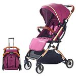 SONARIN Lightweight Stroller,Compact Travel Buggy,One Hand Foldable,Five-Point Harness,Upgraded Wheels,Great for Airplane(Purple)