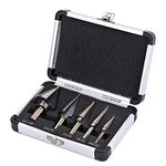 5PCS Step Drill Bit Set High Speed Steel Multiple Hole Cutter Bits for Metal with Aluminum Case