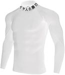 JAW REX Men's Compression Shirts with High Collar | High Neck Compression Shirt | Sports, Fitness | Vegeta, Pride of The Saiyan in Japanese, White, S