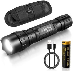 UniqueFire Portable Tactical Mini Flashlight, Single Mode Zoomable LED Flashlight 1000 High Lumen Duty Torch Light with Belt Holster, Bright Small Flash Light (501F_1M)