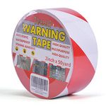 TAPEBEAR Hazard Caution Tape, 2inch X 50yard(150ft) Self Adhesive Warning Tape for Steps, High Visibility Red White Tape for Outdoor Construction Warning, Crime Scene Barrier, Danger Zone