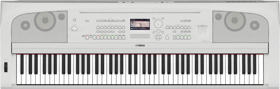 Yamaha DGX-670 Digital Piano, White – 88-Key Weighted Keyboard