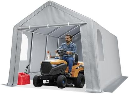 GarveeLife Carport Canopy, 10x20 FT Heavy Duty Carport Waterproof, Portable Garage with Removable Sidewalls & Doors Car Canopy with All-Season Tarp for Motorcycle, Bike, Garden Tools, Grey
