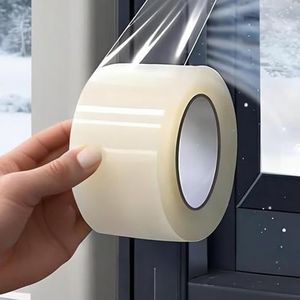 Transparent Window Weather Stripping Tape, 2Inch x 262FT, Window Cold Insulation Tape, No Mess Winter AC Window Seal Kit, No Cold Drafts - Dstorelhp