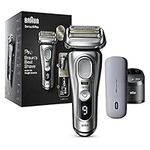 Braun Series 9 Electric Shaver for Men, 4+1 ProHead with ProLift Precision Trimmer, Electric Razor for Wet & Dry Use, Charging PowerCase, Gifts For Men, 9477cc, Silver Razor, Rated Which Best On Test