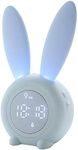 Kids Alarm Clock for Kids, Children's Alarm Clocks for Girls Boys Bedroom, Night Light for Kids, 5 Ringtones, Touch Control and Snoozing with 2000mAh Rechargeable Kid Alarm Clocks (Wathet)