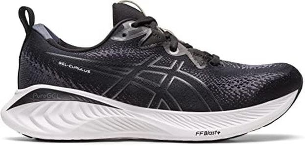 Asics Women's Gel-Cumulus 25 Sneaker, Black White, 6 UK