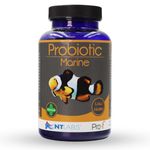 NT Labs Pro-f Probiotic Marine, Floating and Sinking Marine Fish Food, Granular Marine Fish Feed, Supports Immune System, Highly Nutritious Spirulina. SIZE - 100gm