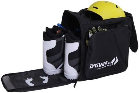 Driver13 ® Mochila para Botas de esquí con Compartimento para Casco + Mochila para Botas de esquí con Compartimento para Casco para Botas duras + Botas de Snowboard + Bolsa para Botas Negro