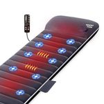 Snailax Memory Foam Massage Mat with Heat Function, 10 Vibration Motors and 6 Therapy Heating Pads, Electric Full Body Massager for Relieving Neck, Back, Waist, Leg Pain 363M