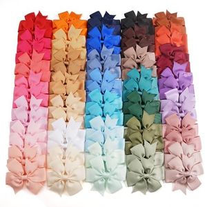 CÉLLOT 3.5 Inch Boutique Grosgrain Ribbon Pinwheel Hair Bows Alligator Clips For Girls Toddlers Accessories Teens Gifts In Pairs