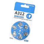 A312 Hearing Device Batteries 6pc Air Hearing Button Cell with Stable Voltages Output Environmentallys Friendly Design