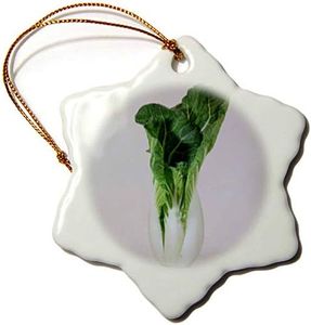 3dRose Snowflake Ornament - Bok Choy Chinese Cabbage Vegetable Produce Healthy Food Nutrition Diet - 3-inches (ORN_322737_1)