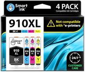 Smart Ink Compatible Ink Cartridge Replacement for HP 910XL 910 XL (Black XL & C/M/Y XL 4 Combo Pack) to use with Officejet Pro 8025 8020 8028 8035 8023 Officejet 8022 8010 8015