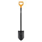 Fiskars Gardener's Spade for soft, low-stone soils, round, Length 116.6 cm, steel blade/plastic handle, Black/orange, Solid, 11066716