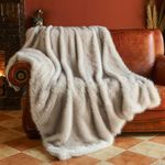 Krifey Plush Faux Fur White Throw Blanket,Luxury Thick Fluffy Blankets for Couch, Bed, Sofa,Warm Fuzzy Cozy Decorative Blankets as Birthday Gift,50"x60"