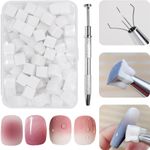 100 Pcs Nail Sponges for Ombre with Metal Grabber, Ombre Nail Brush,Ombre Nails Design, Nail Art Tools Sponge Brush ,Used to Create a Variety of Gradient Nail Art Patterns