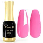 VENALISA Gel Nail Polish 12ml Bright Pink Color Gel Polish Soak Off Nail Lamp UV LED Long-Wear for Nail Art DIY Salon-Quality Manicure at Home