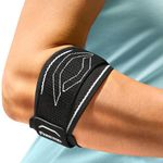 FREETOO Tennis Elbow Support Strap, Dual Compression Golfers Elbow Support with Silicone Cushion for Tendonitis Relief, Adjustable Tennis Elbow Brace for Men Women, Epicondylitis Clasp for Sport-Black