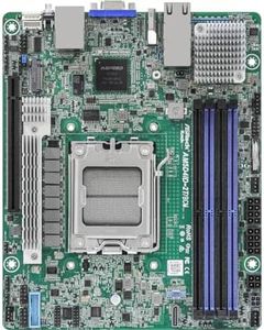 ASRock Rack AM5D4ID-2T/BCM Deep Mini-ITX Server Motherboard AMD Ryzen 7000 AM5 (LGA 1718) KNOLL3 X300 Dual 10G LAN