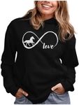 Tstars Infinity Love Horse Hoodie Women Teen Girls Equestrian Horseback Riding Sweatshirt Hoodies Small Black