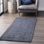 Handmade Eco Natural Fiber Braided Reversible Jute Rug