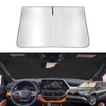 ASZSK Windshield Sunshade for Toyota Highlander 2021-2024,Retractable Front Window Sun Shade Block UV Sun Visor Highlander Accessories