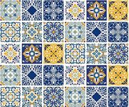 IARTTOP Traditional Vintage Moroccan Style Wall Decal Backsplash Ceramic Kitchen Tile Sticker 30pcs(6"X6") Waterproof Retro Flowers Tiles Decals for Bathroom Home Decor