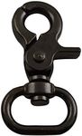 Amanaote Gun Black 0.8" Inside Diameter Oval-Ring Pliers Lobster Clasp Claw Swivel Clasp Hook Pack of 6