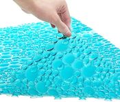 Mantto Extra Long Pebble Bath Tub Shower Mat 34.2 x 15.7, Bathmat Non-Slip with Suction Cups, Machine Washable, Bathroom Mats, Smooth/Non-Textured Surface Only (34.2" x 15.7", Transparent Green)