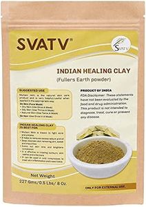 SVATV Fullers Earth Powder | Multani Mitti | Indian Healing Clay | Bentonite Clay | Deep Skin Pore Purifying Face Mask Skin care & Dirt Remover - Natural Face Pack 227g