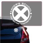 Yoonek Graphics Xavier's School for Gifted Youngsters by Mutant Decal Sticker for Car Window, Laptop, Motorcycle, Walls, Mirror and More. SKU: 551 (4" Height, White)