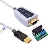 DTECH 1.2m RS422 RS485 to USB Serial Cable Adapter v2.0 Port with FTDI Chipset 5 Position Terminal Board for Windows 10 8 7 XP Mac (4 Feet)